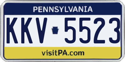 PA license plate KKV5523