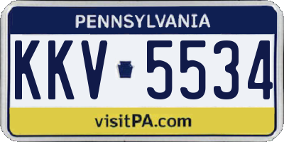PA license plate KKV5534