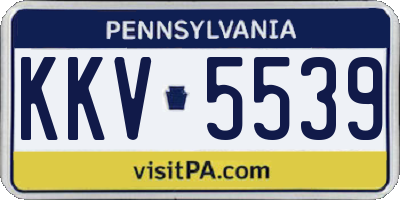 PA license plate KKV5539