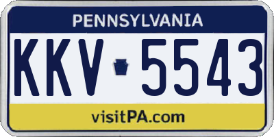PA license plate KKV5543