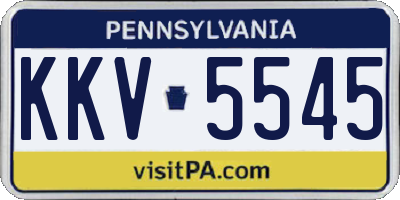 PA license plate KKV5545