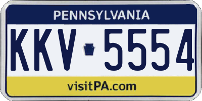 PA license plate KKV5554