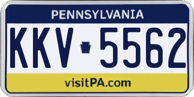 PA license plate KKV5562