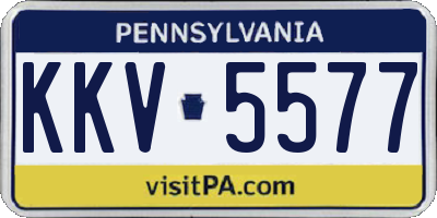PA license plate KKV5577