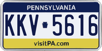 PA license plate KKV5616