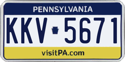 PA license plate KKV5671