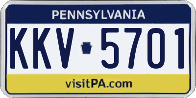PA license plate KKV5701