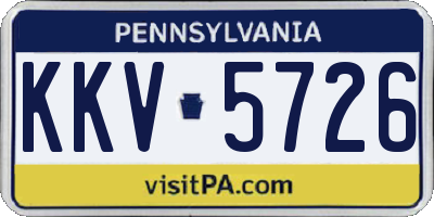 PA license plate KKV5726