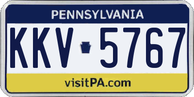 PA license plate KKV5767