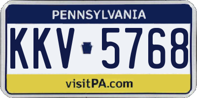 PA license plate KKV5768