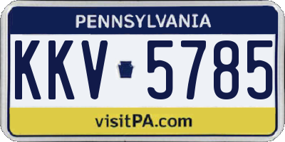 PA license plate KKV5785