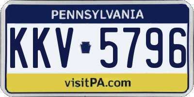 PA license plate KKV5796