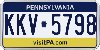 PA license plate KKV5798