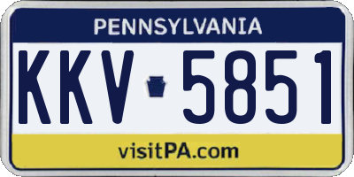 PA license plate KKV5851