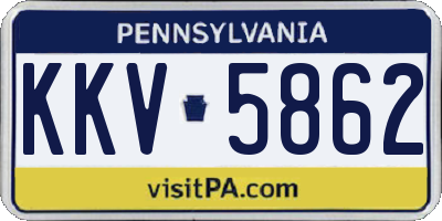 PA license plate KKV5862