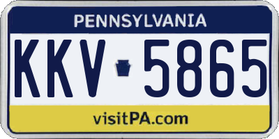 PA license plate KKV5865