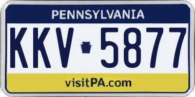 PA license plate KKV5877
