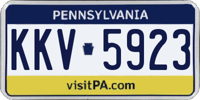 PA license plate KKV5923