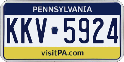 PA license plate KKV5924