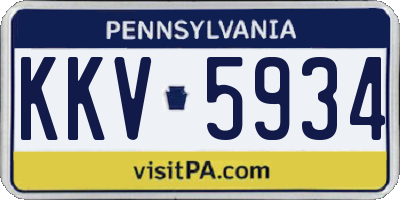 PA license plate KKV5934