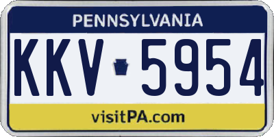 PA license plate KKV5954