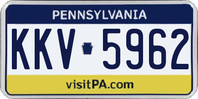 PA license plate KKV5962