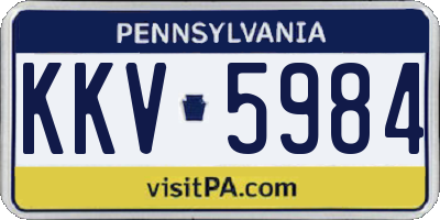 PA license plate KKV5984