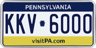 PA license plate KKV6000