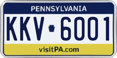 PA license plate KKV6001