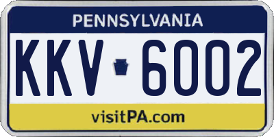 PA license plate KKV6002