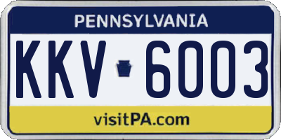 PA license plate KKV6003