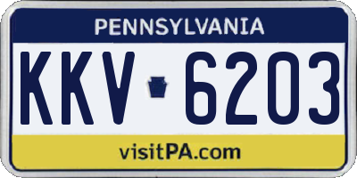 PA license plate KKV6203
