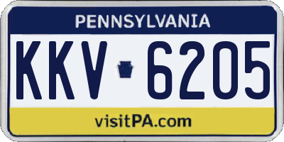 PA license plate KKV6205