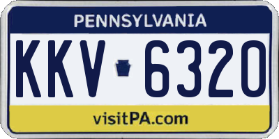 PA license plate KKV6320