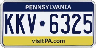 PA license plate KKV6325