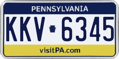 PA license plate KKV6345