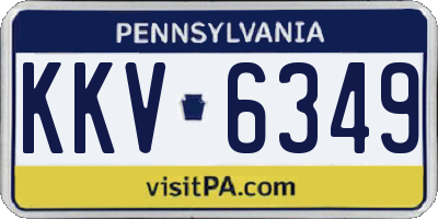 PA license plate KKV6349