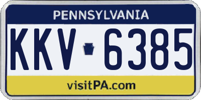 PA license plate KKV6385