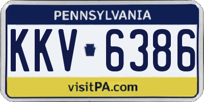 PA license plate KKV6386