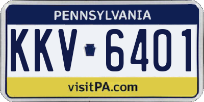 PA license plate KKV6401