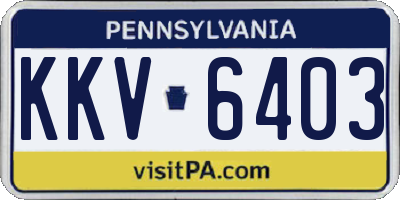 PA license plate KKV6403