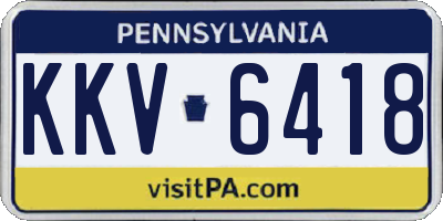 PA license plate KKV6418