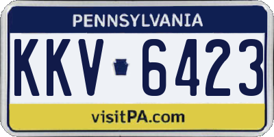 PA license plate KKV6423