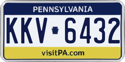 PA license plate KKV6432
