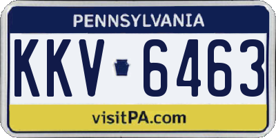 PA license plate KKV6463