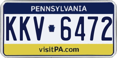 PA license plate KKV6472