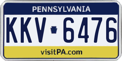 PA license plate KKV6476