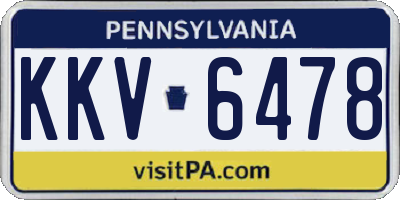 PA license plate KKV6478
