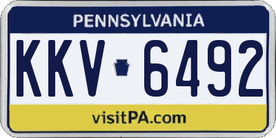 PA license plate KKV6492