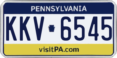 PA license plate KKV6545